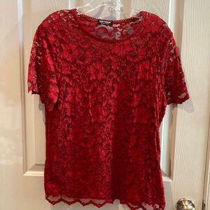 VGUC Mark Singer Red Lace Top